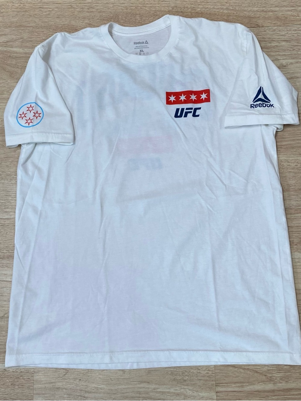 Reebok UFC Chicago T-Shirt Men’s XL White Chi-Town Short Sleeve MMA Tee Shirt